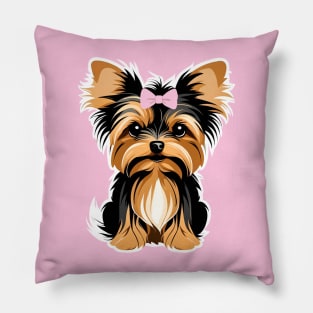 Yorkshire Terrier Baby Cute Yorkie Puppy Girl Pillow