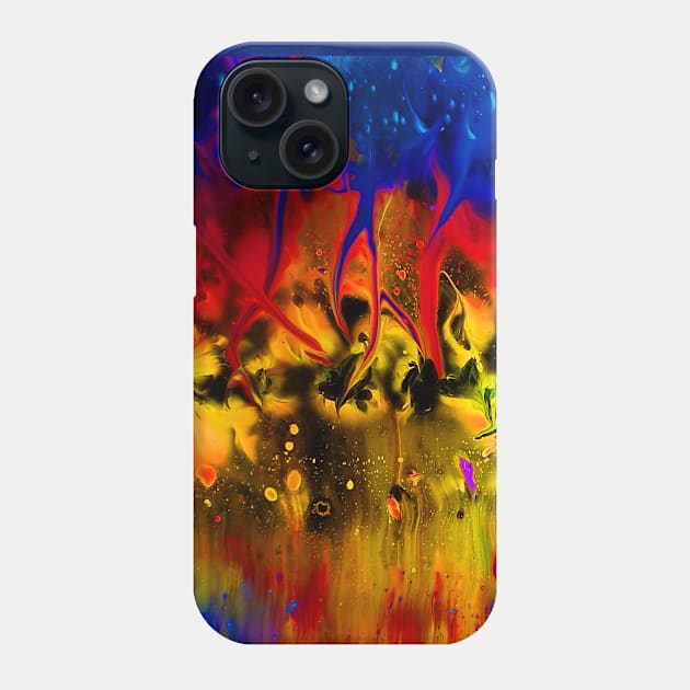 Reflections of Another World Abstract Painting in Primary Colors Phone Case by Klssaginaw