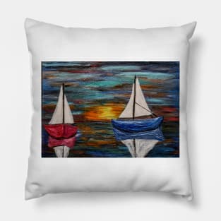 Out sailing at sunset. Pillow