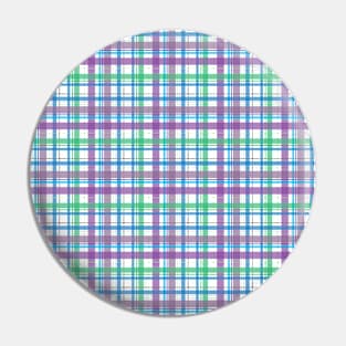 Small Print Purple, Blue, Green Plaid Pin