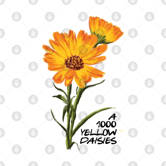 A 1000 Yellow Daisies - White - Gilmore by Fenay-Designs