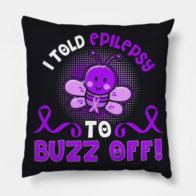 funny epilepsy bee warrior Pillow by TeesCircle