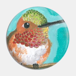 Rufous Sided Hummingbird Pin