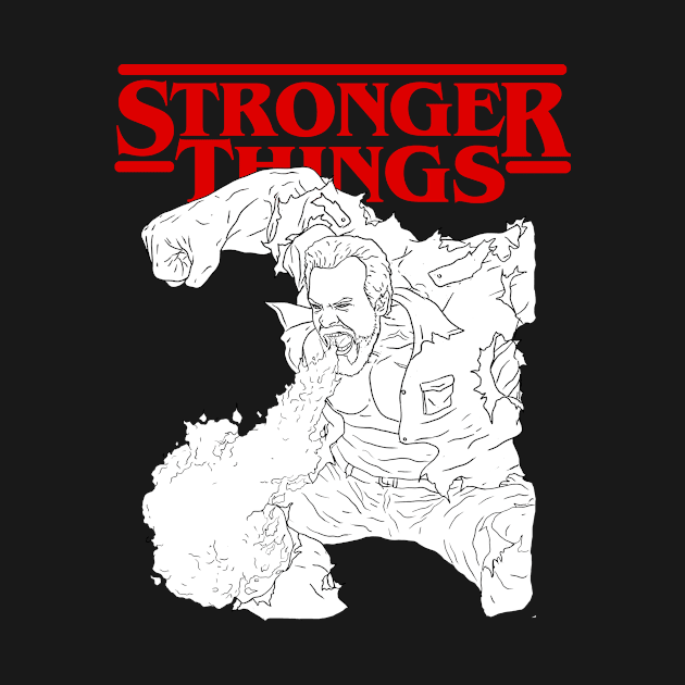 Hopper Stranger Things Parody Stronger Things by SycamoreShirts