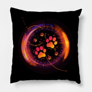 Futurist Paw print Pillow