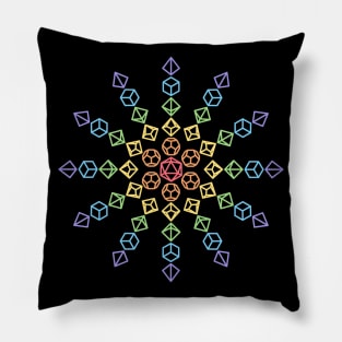 Sun Rainbow Polyhedral Dice Pillow