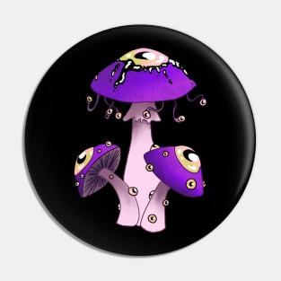 Amethyst purple Dreamcore mushrooms with eyes Pin