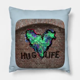 Hug Life - Green Graffiti Pillow