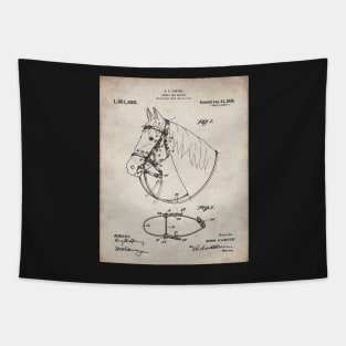 Horse Bridle Patent - Horse Lover Horse Stables Art - Antique Tapestry