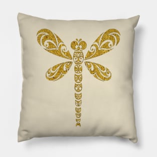 Dragonfly Totem Tattoo Art Opulent Art Deco Style Pillow