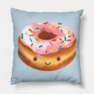 Happy Strawberry Frosted Donut Pillow