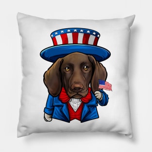 Fourth of July German Shorthaired Pointer Pillow