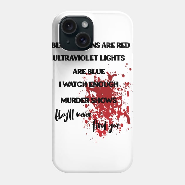 Blood stains are red ultraviolet lights are blue fun Phone Case by TheYouthStyle