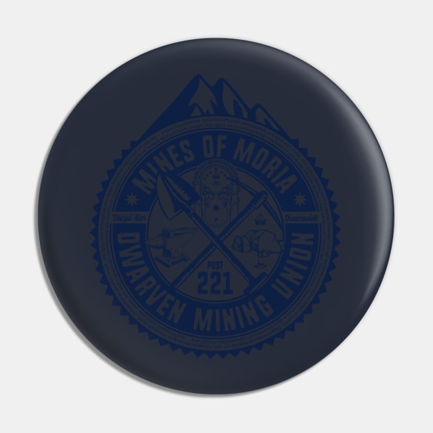 Mines of Moria Dwarven Mining Union Pin by MindsparkCreative