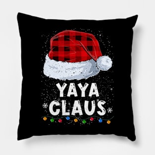 Yaya Claus Red Plaid Christmas Santa Family Matching Pajama Pillow