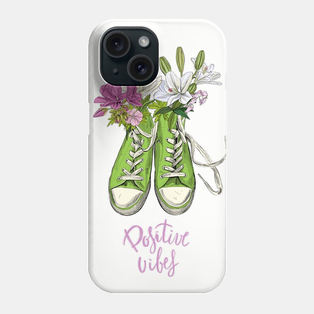 Positive vibes for positive people Phone Case by GreenCatDesign