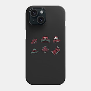 Merry Christmas typography pack Phone Case