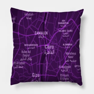 Cairo / Giza purple map Pillow