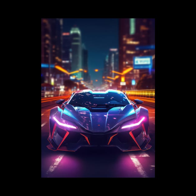 Asian Neon City Sports Car by star trek fanart and more