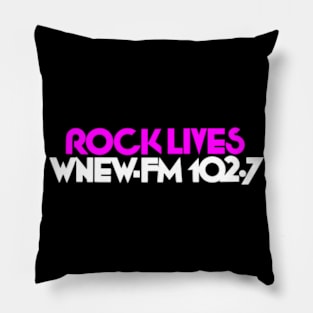 Rock Lives WNEW-FM 102.7 1980s Throwback Design Pillow