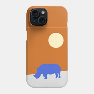 Rhino in the full moon night Phone Case