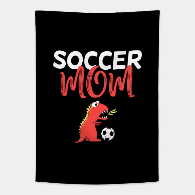 Soccer mom cute dinosaur Tapestry by Boriana Giormova