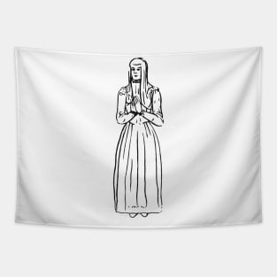 Praying woman silhouette Tapestry