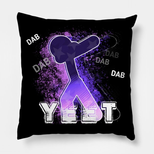 Yeet Dab Graphic Humor Saying - Dabbing Yeet Meme - Funny Humor Graphic Gift Saying  - Purple Pillow by MaystarUniverse