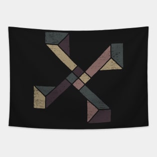 Abstract Geometry with Earth Tones Tapestry