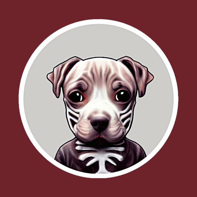 Kawaii Halloween Pitbull Puppy Skeleton Costume by Edongski303 Teepublic Merch