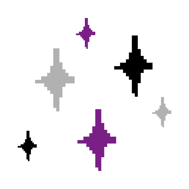 Asexual Pride Sparkles Pixel Art by christinegames