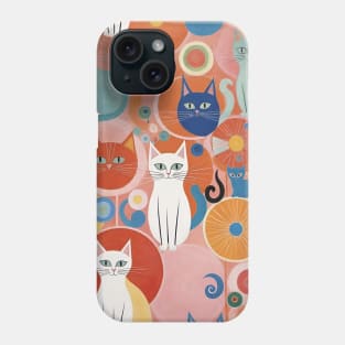 Hilma af Klint's Abstract Cat Reverie: Whimsical Harmony Phone Case