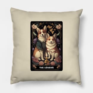 The Lovers Tarot Corgis Pillow