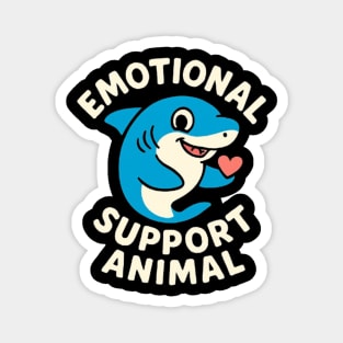 Emotional Support Animal Cartoon Shark Magnet