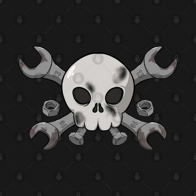 Mechanics crew Jolly Roger pirate flag (no caption) by RampArt