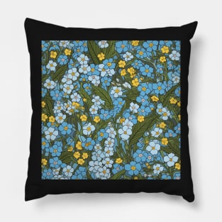 Pretty Forget-me-not Flower Pattern Pillow