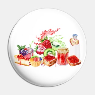 Jam and fruits Pin