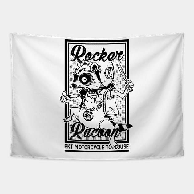 Rocker Racoon Tapestry by garzaanita