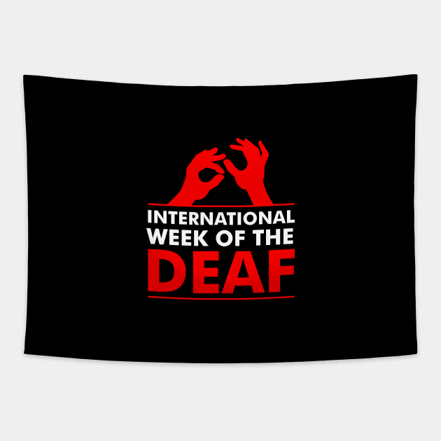International Week Of The Deaf - I am deaf not stupid Tapestry by mangobanana