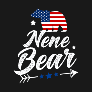 Nene Bear Patriotic Flag Matching 4th Of July T-Shirt