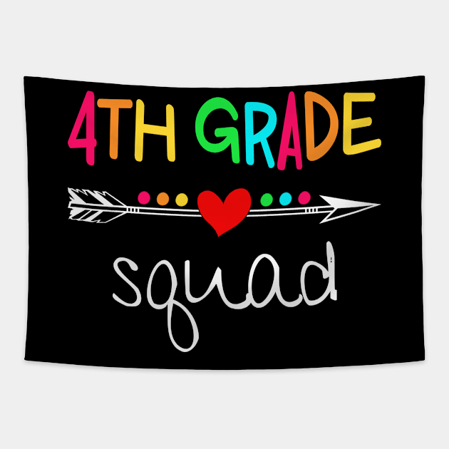 4th Grade Squad Fourth Teacher Student Team Back To School Shirt Tapestry by Alana Clothing