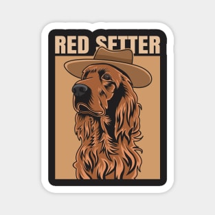 Irish Red Setter Wearing A Cowboy Hat Magnet