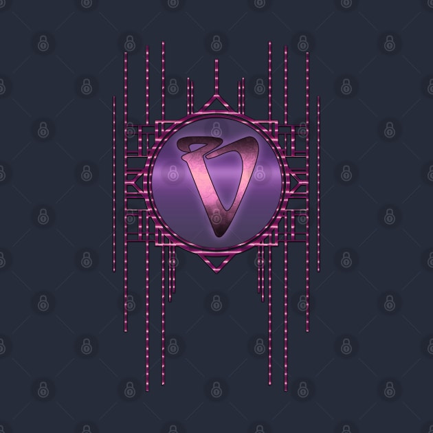 Vintage letter V Purple Glamour Artdeco Monogram by designsbyxarah