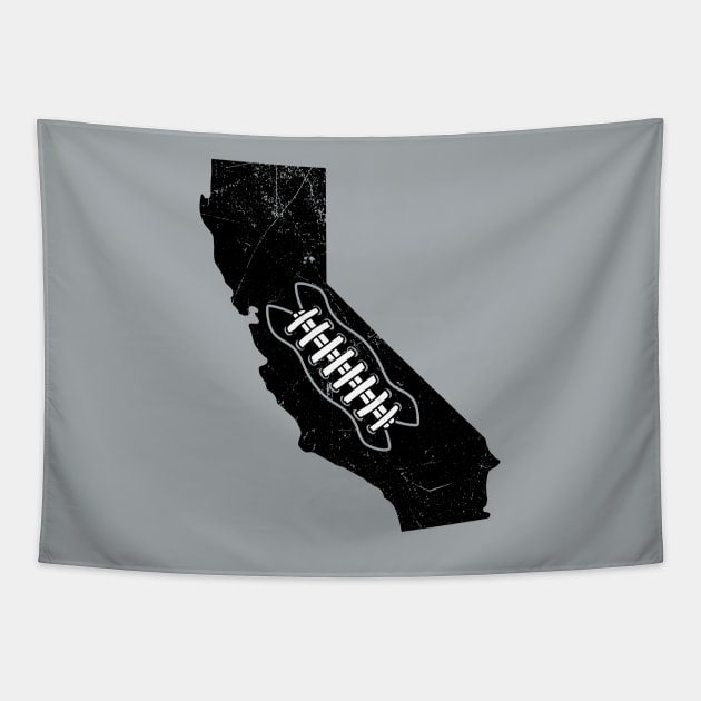 California Football, Retro - Silver Tapestry by KFig21