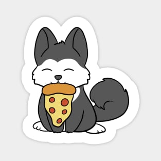 Husky eating a pizza Magnet