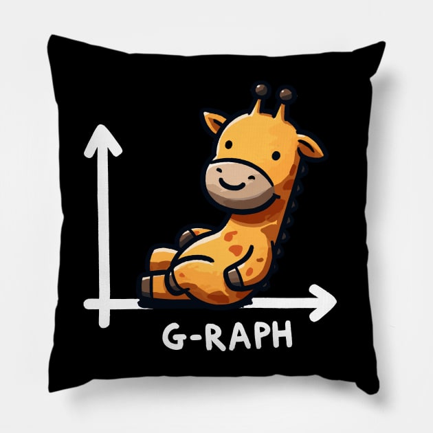 Graph Giraffe Pillow by DoodleDashDesigns