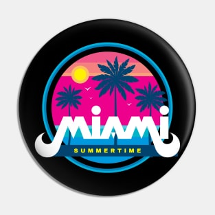 Retro Miami Sunset Pin