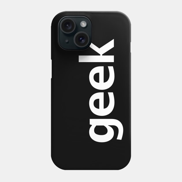 Geek Typography White Text Phone Case by ellenhenryart