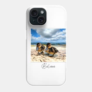 Believe - Digitalart Baby Ducks On A Sandy Beach Phone Case