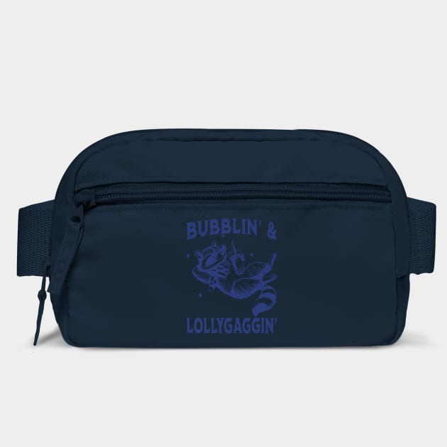 Lazy raccoon Bubblin' and Lollygaggin' vintage design by Luxinda